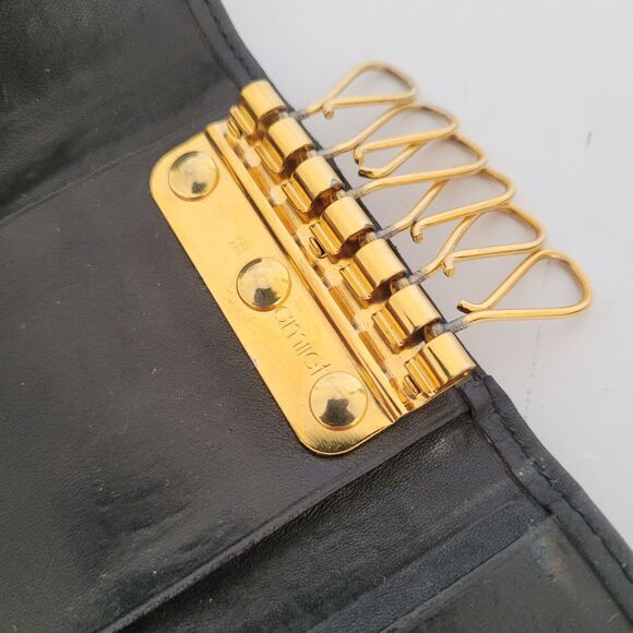 Dunhill Key Case Hooks Holder Wallet Logo Black Trifold Designer Coin Retro - Picture 4 of 10